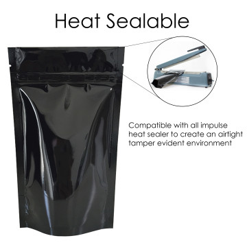 50g Black Shiny Stand Up Pouch/Bag with Zip Lock [WP1]