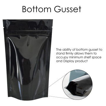 50g Black Shiny Stand Up Pouch/Bag with Zip Lock [WP1]