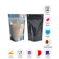 50g Clear / Black Shiny Stand Up Pouch/Bag with Zip Lock [WP1]