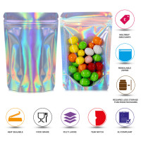 100g Clear / Holographic Stand Up Pouch/Bag with Zip Lock [SP9]