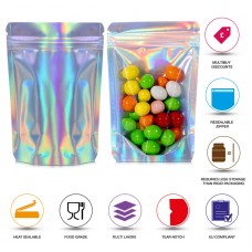 50g Clear / Holographic Stand Up Pouch/Bag with Zip Lock [WP1]