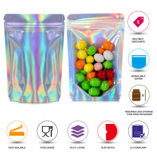 1kg Clear / Holographic Stand Up Pouch/Bag with Zip Lock [SP6]