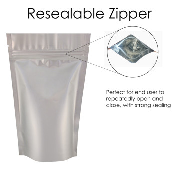 50g Silver Matt Stand Up Pouch/Bag with Zip Lock [WP1]
