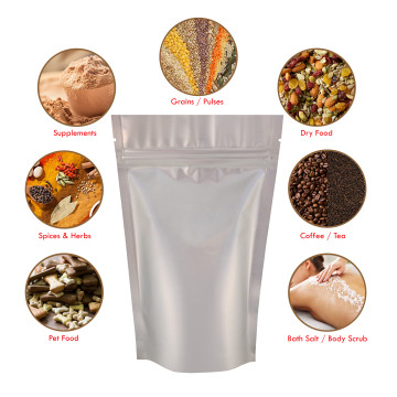 50g Silver Matt Stand Up Pouch/Bag with Zip Lock [WP1]
