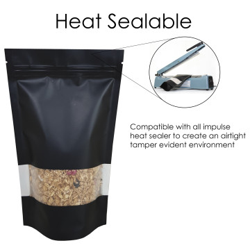 50g Window Black Matt Stand Up Pouch/Bag with Zip Lock [WP1]