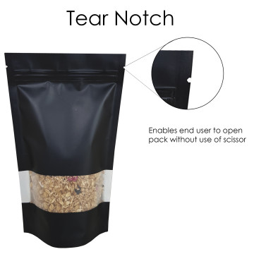 50g Window Black Matt Stand Up Pouch/Bag with Zip Lock [WP1]