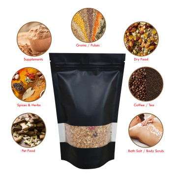 50g Window Black Matt Stand Up Pouch/Bag with Zip Lock [WP1]