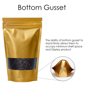 250g Window Gold Matt Stand Up Pouch/Bag with Zip Lock [SP4]