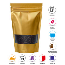 100g Window Gold Matt Stand Up Pouch/Bag with Zip Lock [SP9]