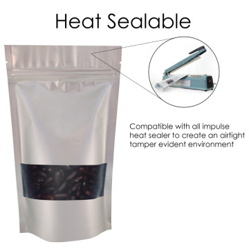 50g Window Silver Matt Stand Up Pouch/Bag with Zip Lock [WP1]