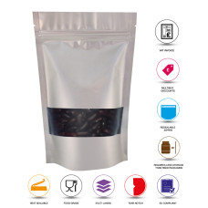 100g Window Silver Matt Stand Up Pouch/Bag with Zip Lock [SP9]