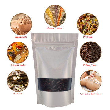 50g Window Silver Matt Stand Up Pouch/Bag with Zip Lock [WP1]
