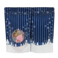 19cm x 26cm Christmas Blue Shiny Stand Up Pouch/Bag with Zip Lock [SP5]