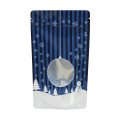 19cm x 26cm Christmas Blue Shiny Stand Up Pouch/Bag with Zip Lock [SP5]
