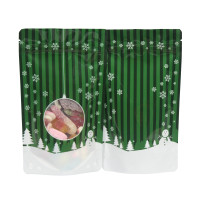 19cm x 26cm Christmas Green Shiny Stand Up Pouch/Bag with Zip Lock [SP5]