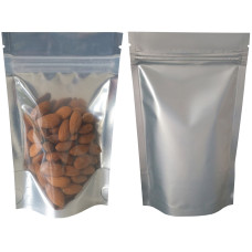 100g Clear / Silver Matt Stand Up Pouch/Bag with Zip Lock [SP9]