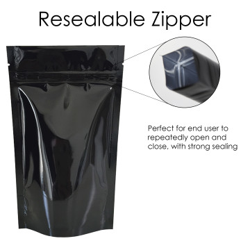 150g Black Shiny Stand Up Pouch/Bag with Zip Lock [SP3]