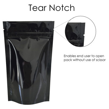 150g Black Shiny Stand Up Pouch/Bag with Zip Lock [SP3]