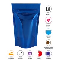 70g Blue Shiny Stand Up Pouch/Bag with Zip Lock [SP2]