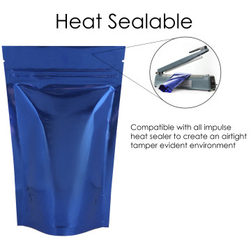 500g Blue Shiny Stand Up Pouch/Bag with Zip Lock [SP5]