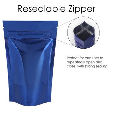 500g Blue Shiny Stand Up Pouch/Bag with Zip Lock [SP5]