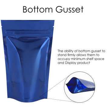 500g Blue Shiny Stand Up Pouch/Bag with Zip Lock [SP5]