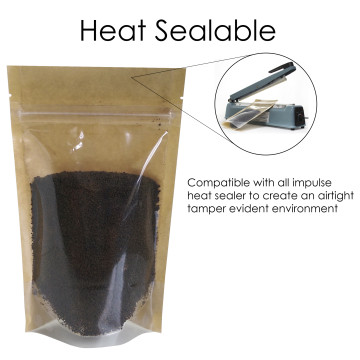 70g Kraft Paper One Side Clear Stand Up Pouch/Bag with Zip Lock [SP2]