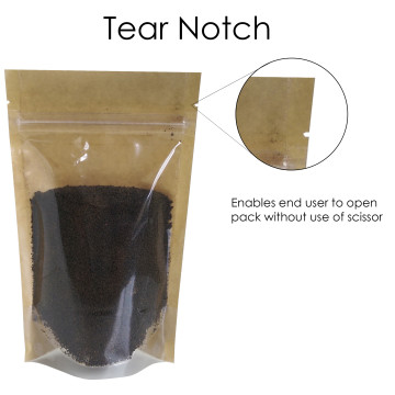 70g Kraft Paper One Side Clear Stand Up Pouch/Bag with Zip Lock [SP2]