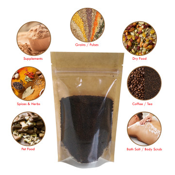 70g Kraft Paper One Side Clear Stand Up Pouch/Bag with Zip Lock [SP2]