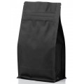 500g Black Matt Flat Bottom Stand Up Pouch/Bag with Zip Lock [FB5]