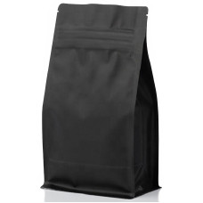 1kg Black Matt Flat Bottom Stand Up Pouch/Bag with Zip Lock [FB6]