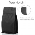 1kg Black Matt Flat Bottom Stand Up Pouch/Bag with Zip Lock [FB6]