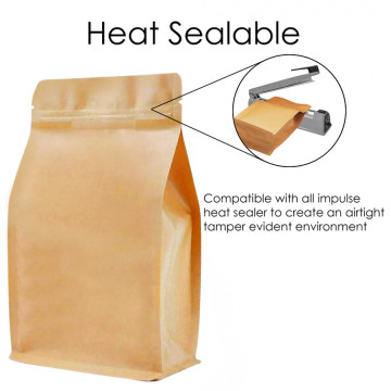 250g Kraft Paper Flat Bottom Pouch/Bag with Zip Lock [FB4]