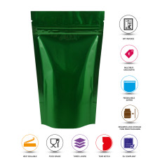 40g Green Shiny Stand Up Pouch/Bag with Zip Lock [SP1]
