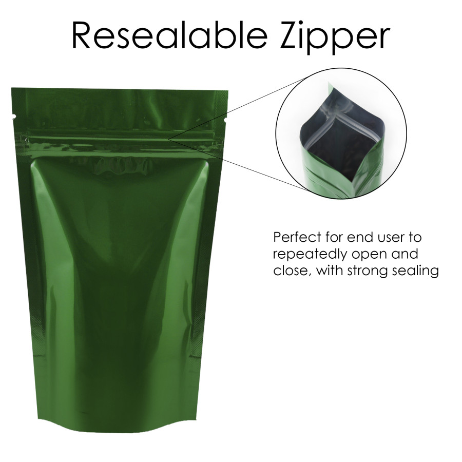 buy online 70g Green Shiny Stand Up Pouch/Bag with Zip Lock [SP2]