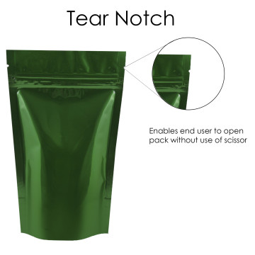 40g Green Shiny Stand Up Pouch/Bag with Zip Lock [SP1]