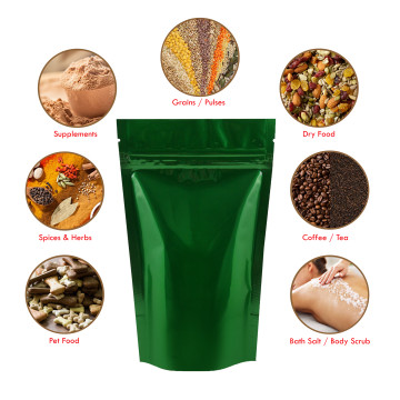40g Green Shiny Stand Up Pouch/Bag with Zip Lock [SP1]