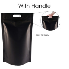 5kg Black Matt With Handle Stand Up Pouch/Bag with Zip Lock [SP8]