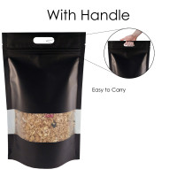 5kg Window Black Matt With Handle Stand Up Pouch/Bag with Zip Lock [SP8]