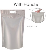 5kg Silver Matt With Handle Stand Up Pouch/Bag with Zip Lock [SP8]