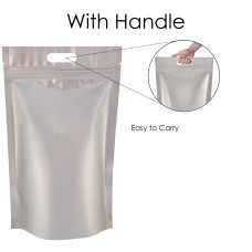 5kg Silver Matt With Handle Stand Up Pouch/Bag with Zip Lock [SP8]