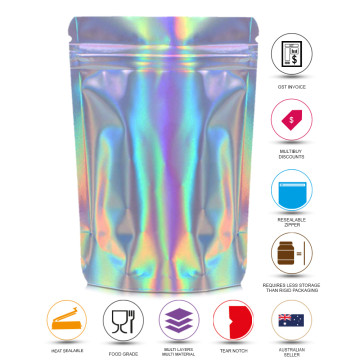 250g Holographic Stand Up Pouch/Bag with Zip Lock [SP4]