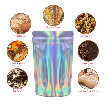 250g Holographic Stand Up Pouch/Bag with Zip Lock [SP4]