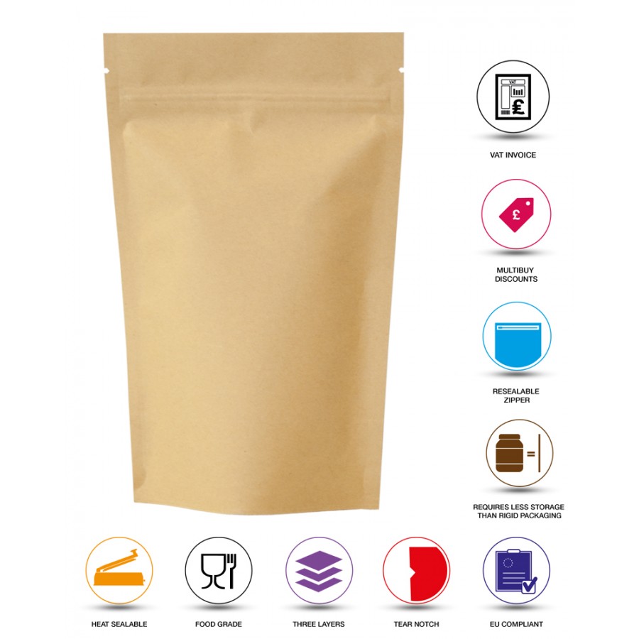 Buy Online 50g Kraft Paper Stand Up Pouchbag With Zip Lock Wp1