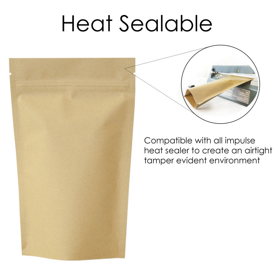150g Kraft Paper Stand Up Pouch/Bag with Zip Lock [SP3]
