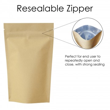 500g Kraft Paper Stand Up Pouch/Bag with Zip Lock [SP5]