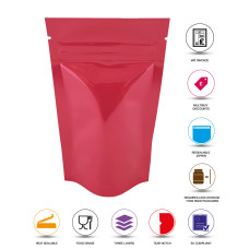 40g Pink Shiny Stand Up Pouch/Bag with Zip Lock [SP1]