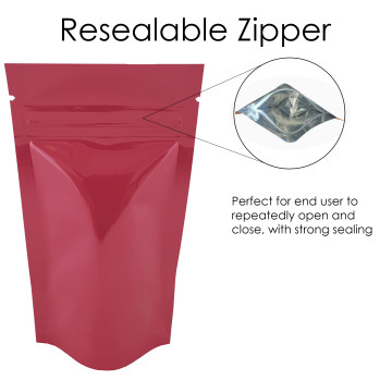 40g Pink Shiny Stand Up Pouch/Bag with Zip Lock [SP1]