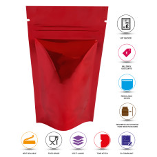40g Red Shiny Stand Up Pouch/Bag with Zip Lock [SP1]