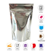 250g Silver Shiny Stand Up Pouch/Bag with Zip Lock [SP4]
